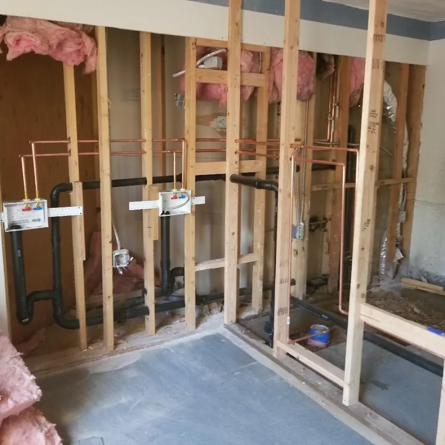 Copper pipe rough-in and plumbing installation in Statesboro